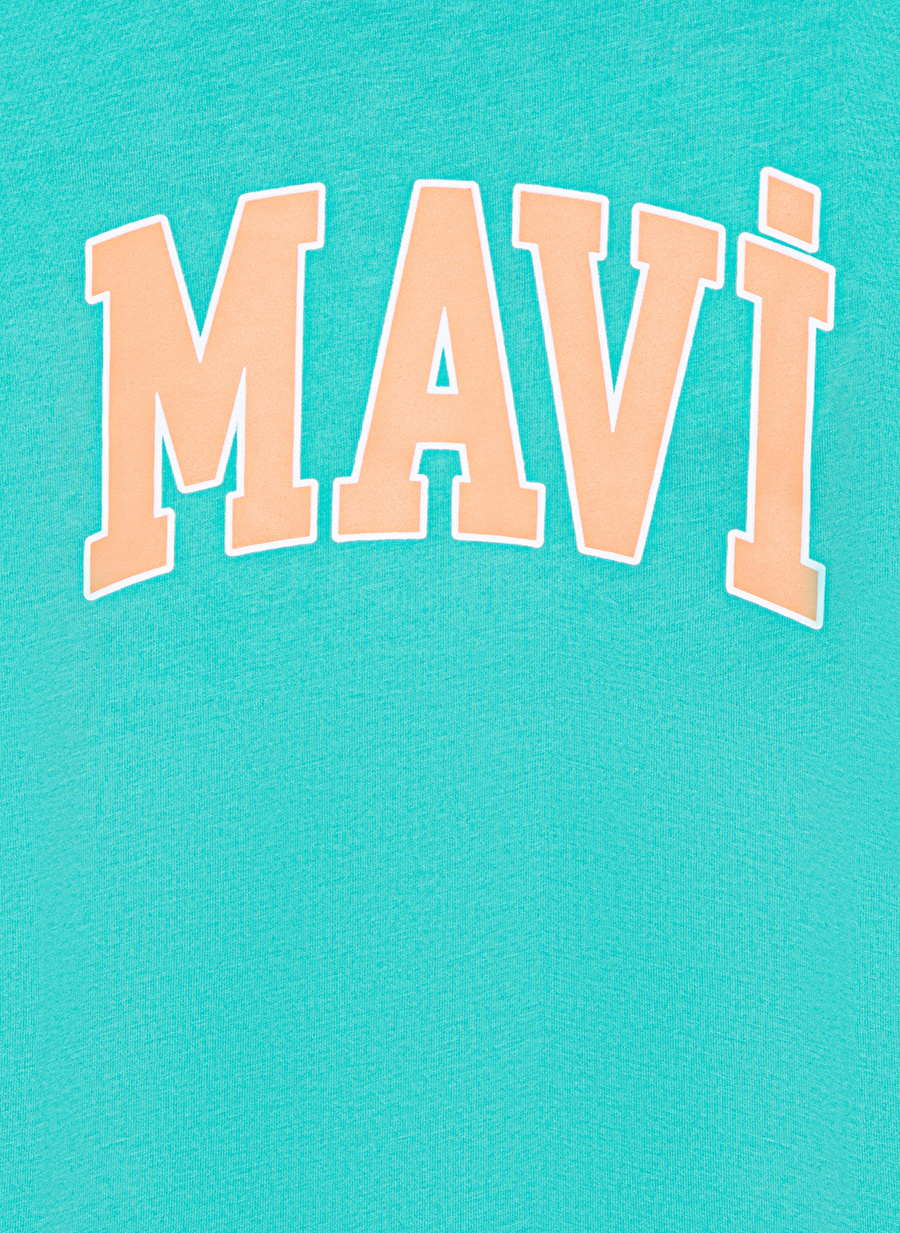 Mavi Baskılı Yeşil Kız Çocuk T-Shirt MAVİ LOGO TİŞÖRT Green