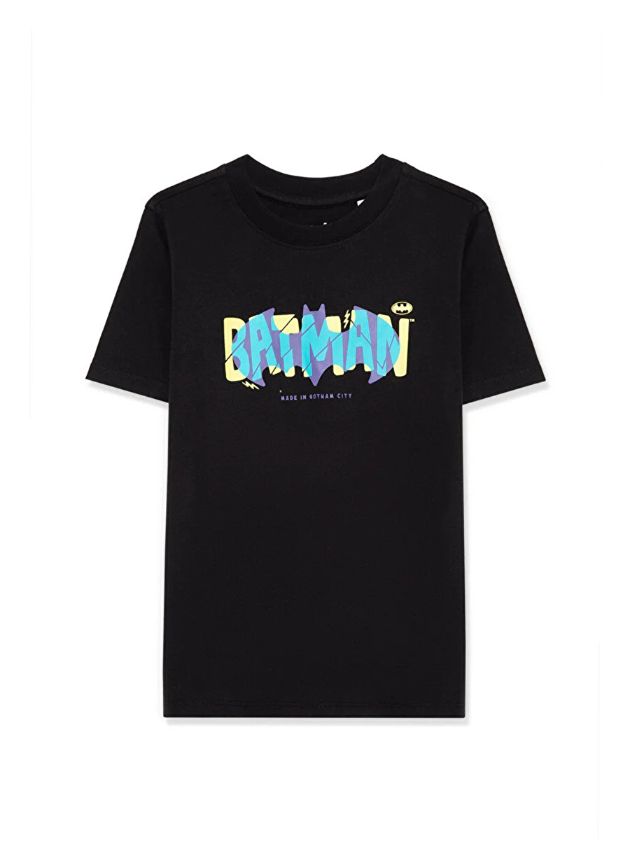 Mavi Baskılı Siyah Erkek T-Shirt BATMAN BASKILI TİŞÖRT Black