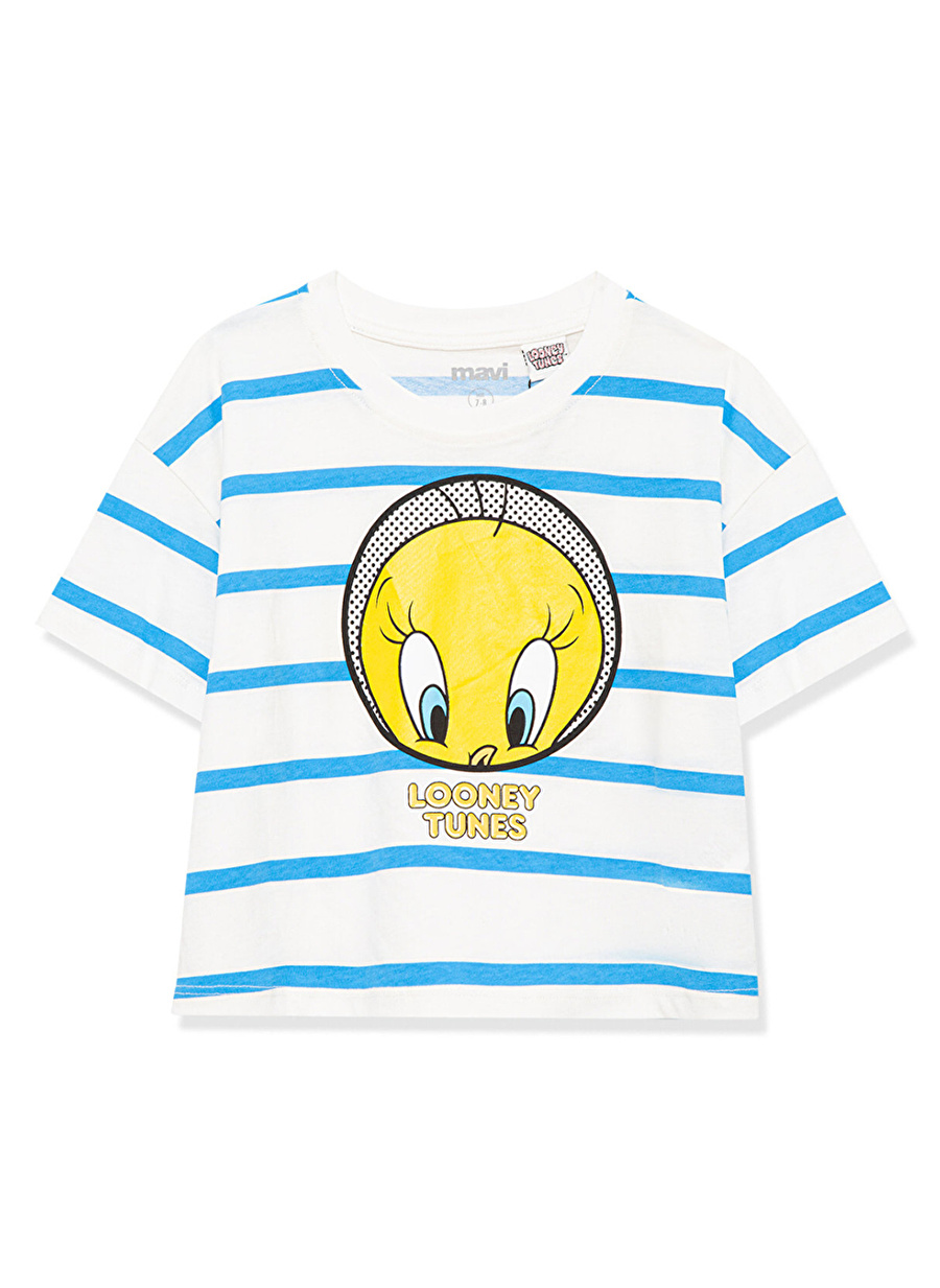 Mavi Mavi Kız Çocuk T-Shirt TWEETY BASKILI CROP TİŞÖRT Blue