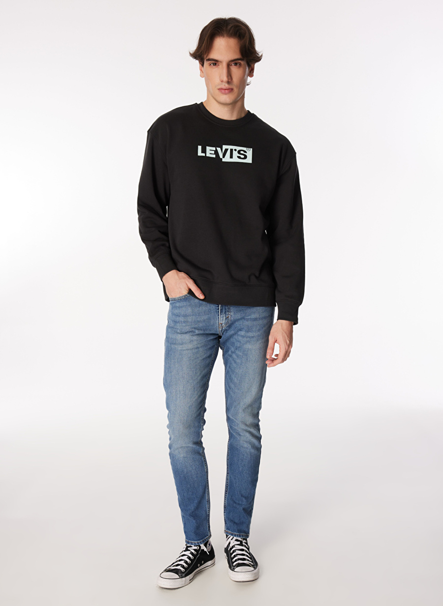 Levis Bisiklet Yaka Siyah Erkek Sweatshırt A2826-0019_RELAXD GRAPHIC CREW SSNL