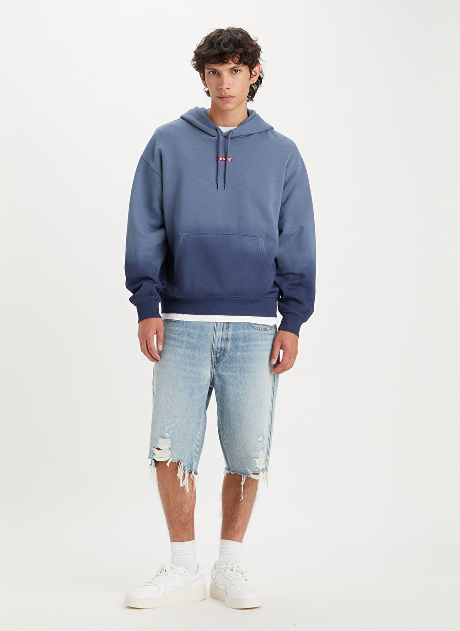 Levis Kapüşon Yaka Mavi Erkek Sweatshırt A4233-0025_RELAXED BABY TAB HOODIE