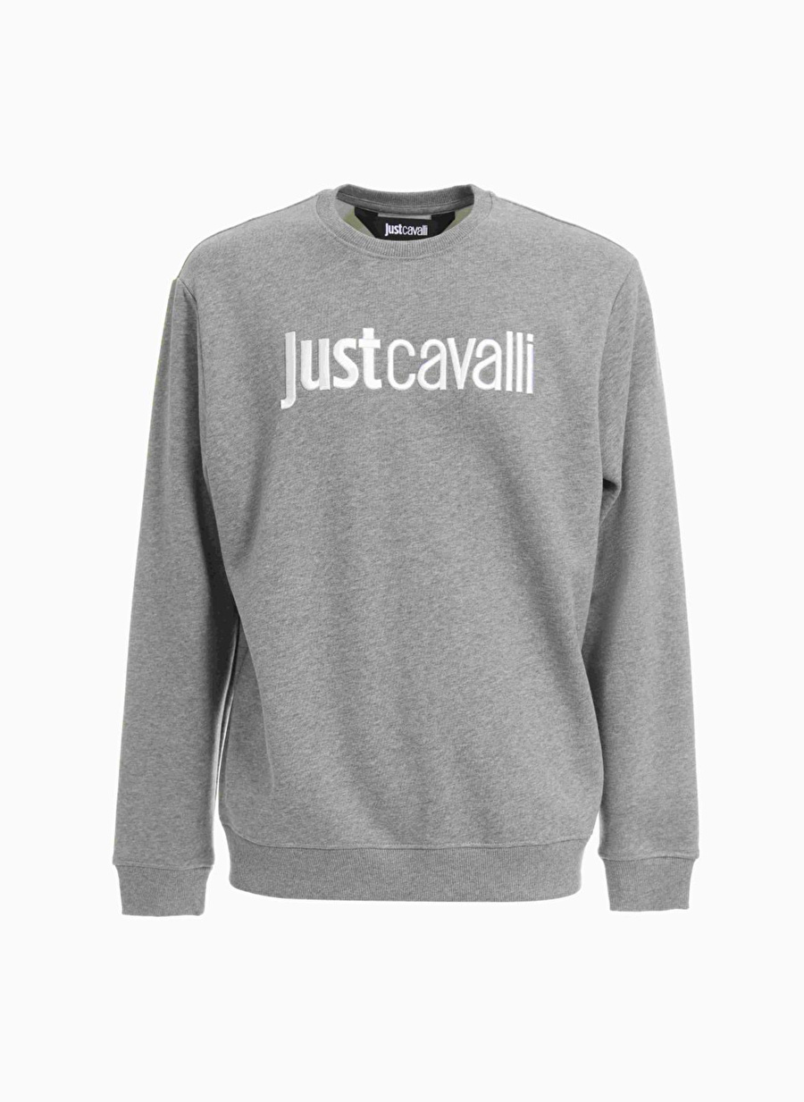 Just Cavalli Bisiklet Yaka Gri Melanj Erkek Sweatshırt 75OAIT00