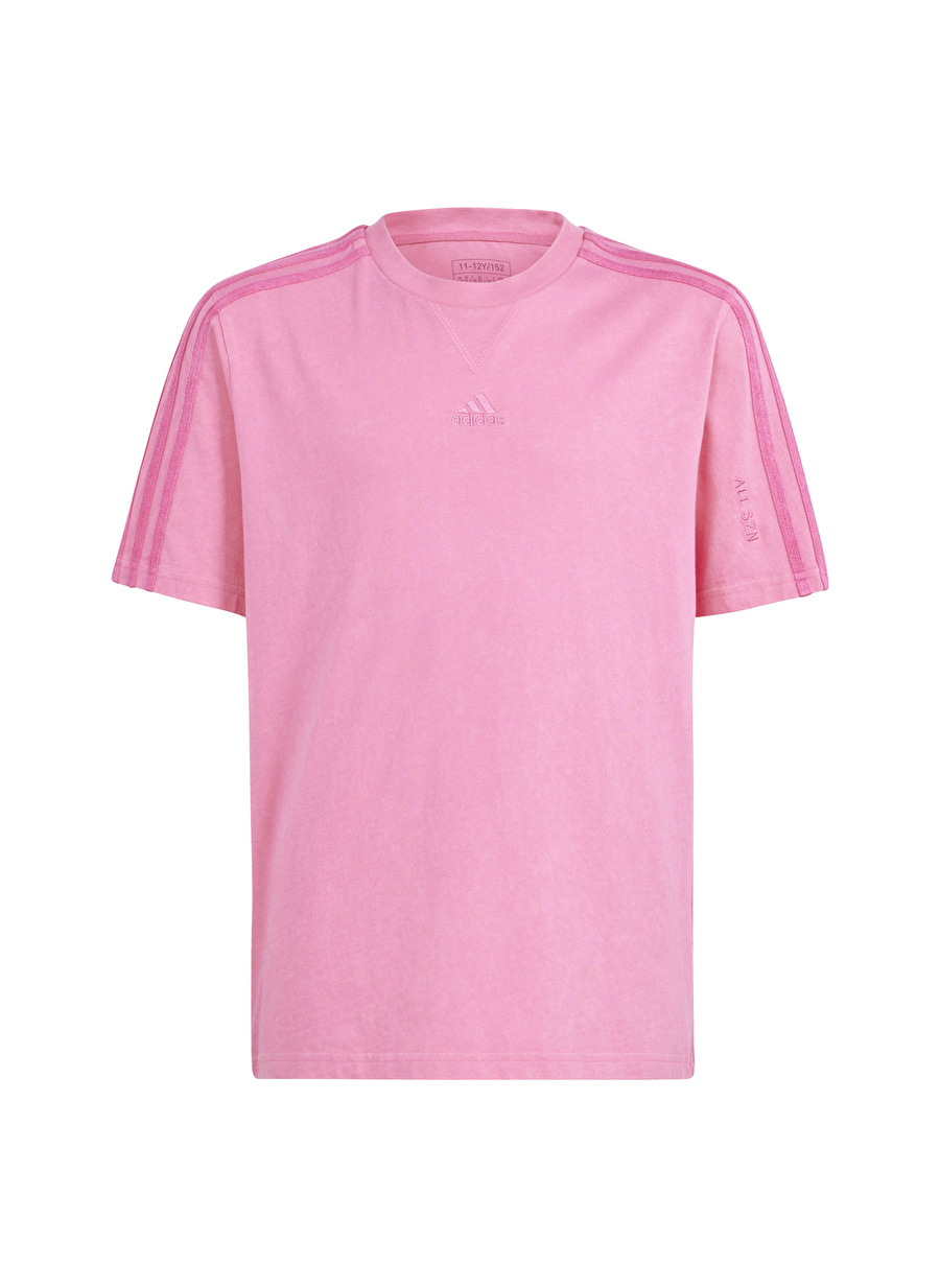 adidas Desenli Pembe Kız Çocuk T-Shirt IS4649-J SZN W TEE