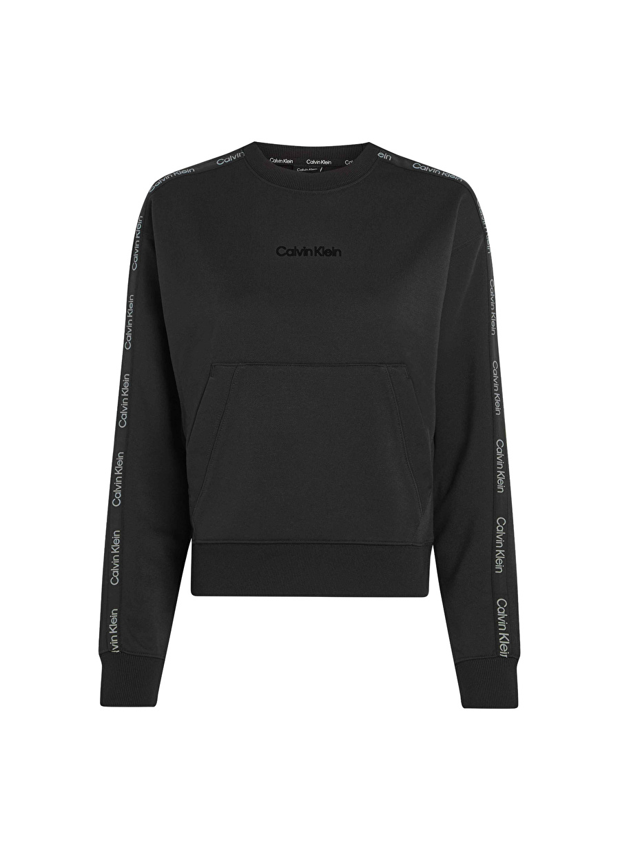 Calvin Klein Siyah Kadın Bisiklet Yaka Sweatshirt 00GWS4W341BAE-PW - Pullover Cropped