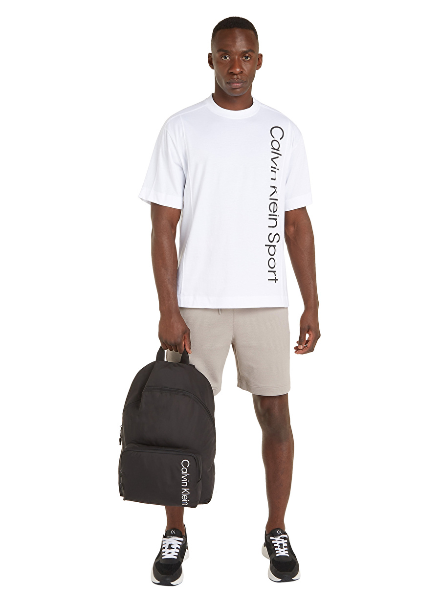 Calvin Klein Beyaz Erkek Bisiklet Yaka Normal Kalıp T-Shirt 00GMS4K173YAA-PW - SS TEE