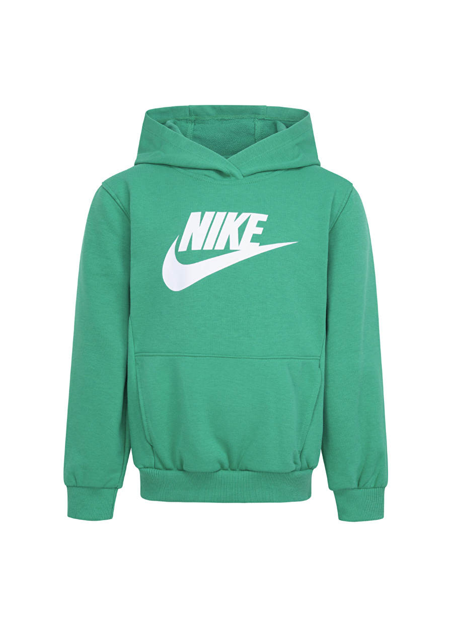 Nike Baskılı Erkek Yeşil Sweatshırt 86L095-E5D-NKN N NSW CLUB FT HBR PO