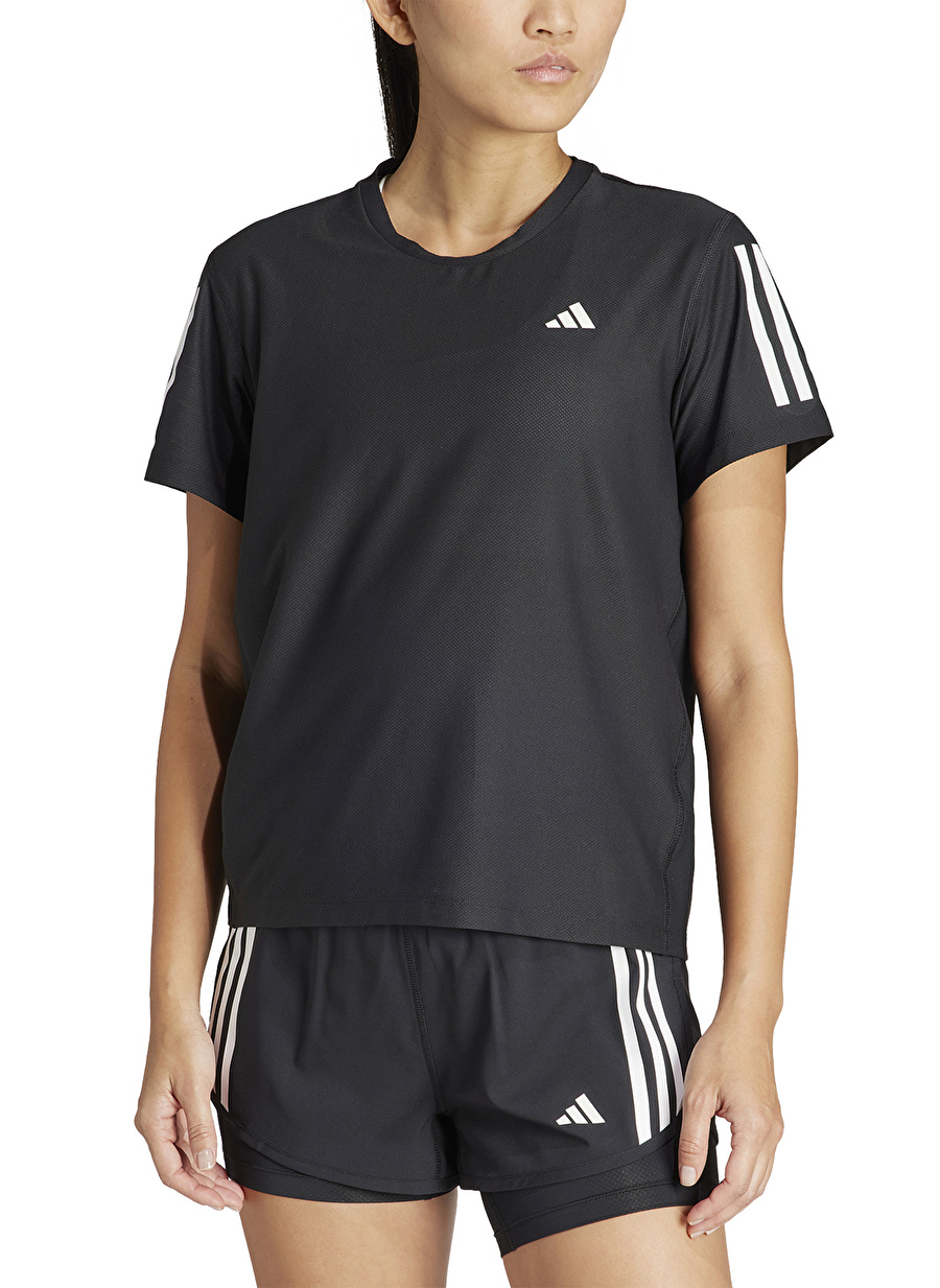 adidas Siyah Kadın Yuvarlak Yaka Normal Kalıp T-Shirt IN2961 OTR