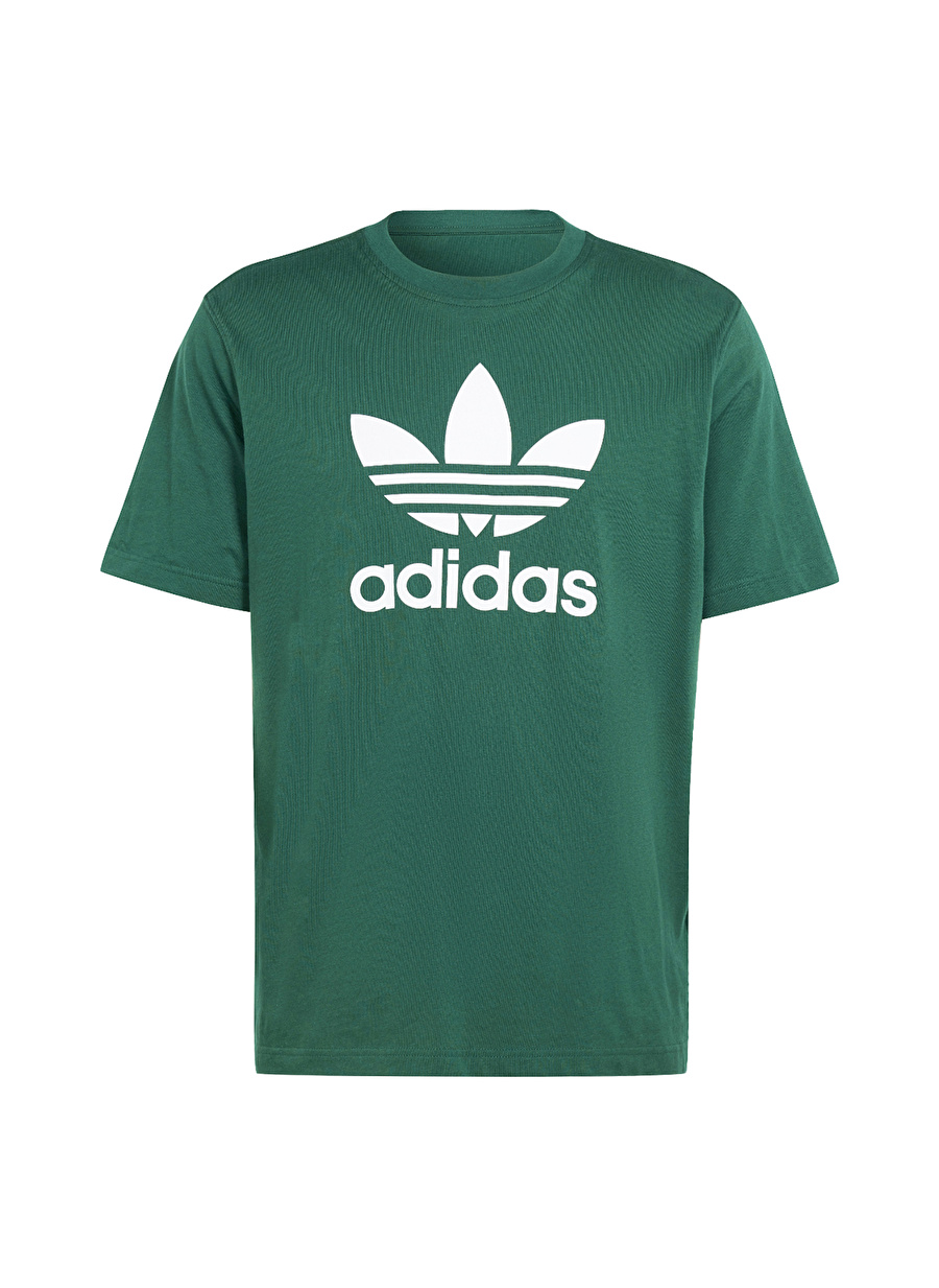 adidas Yeşil Erkek Yuvarlak T-Shirt IR7976 TREFOIL