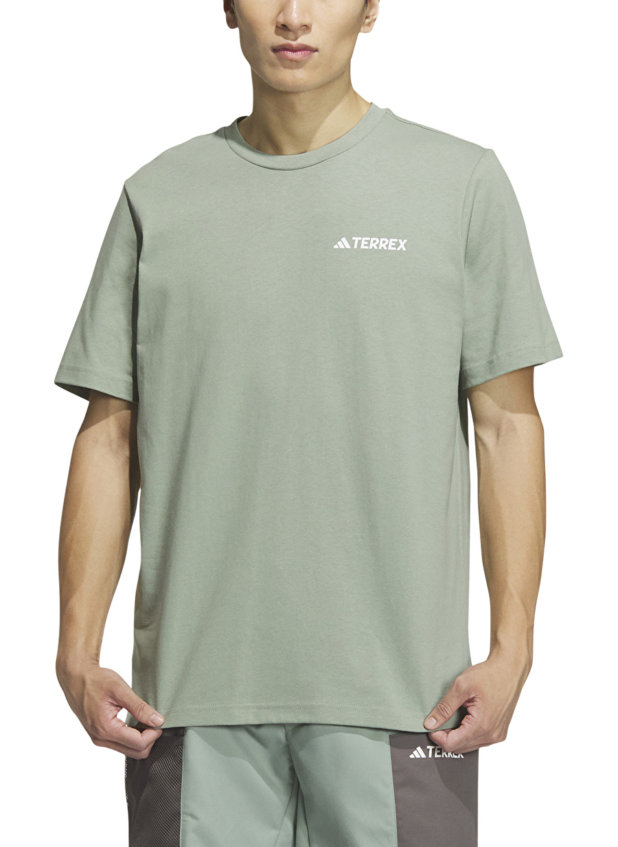 adidas IS0283 TX Yeşil Erkek Yuvarlak Yaka  Normal Kalıp T-Shirt