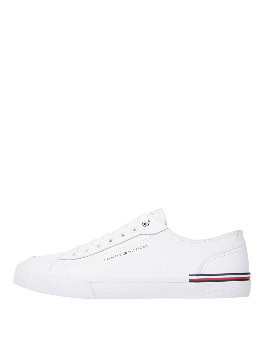 Tommy Hilfiger Beyaz Erkek Sneaker CORPORATE VULC LEATHER