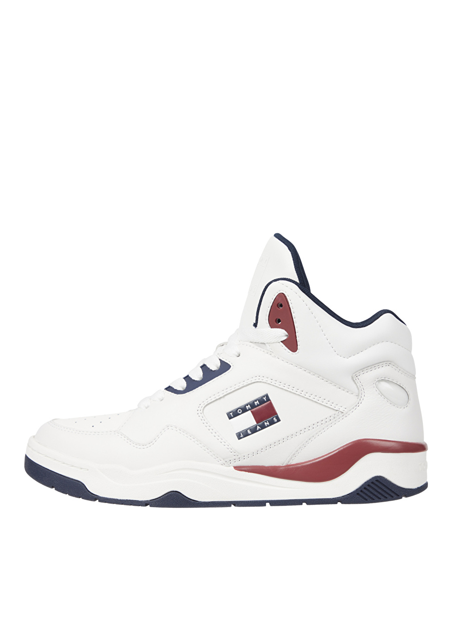 Tommy Hilfiger Beyaz Erkek Deri Sneaker TJM BASKET MID TOP