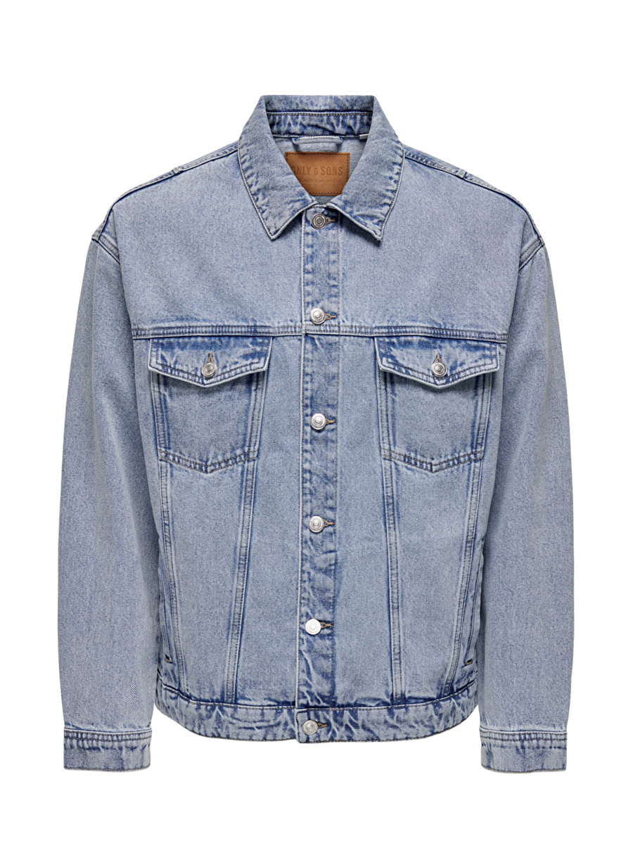 Only & Sons Mavi Erkek Denim Ceket ONSRICK LIGHT BLEACHED 6723 DENIM J