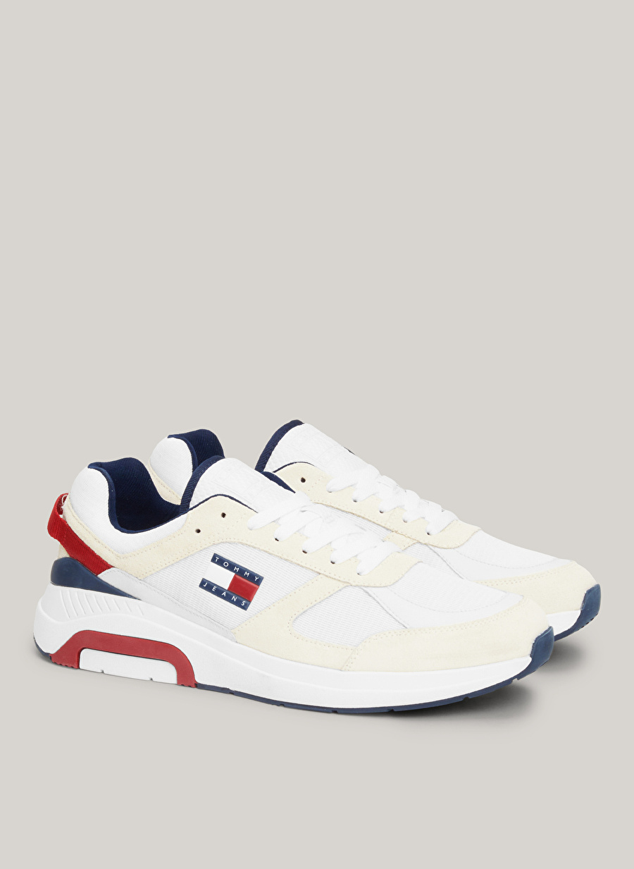 Tommy Hilfiger Ekru Erkek Süet Sneaker TJM RUNNER COMBINED