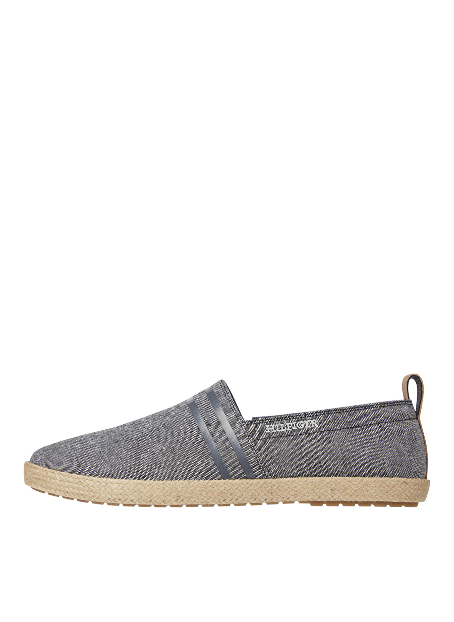 Tommy Hilfiger Gri Erkek Keten Espadril HILFIGER ESPADRILLE C CHAMBRAY