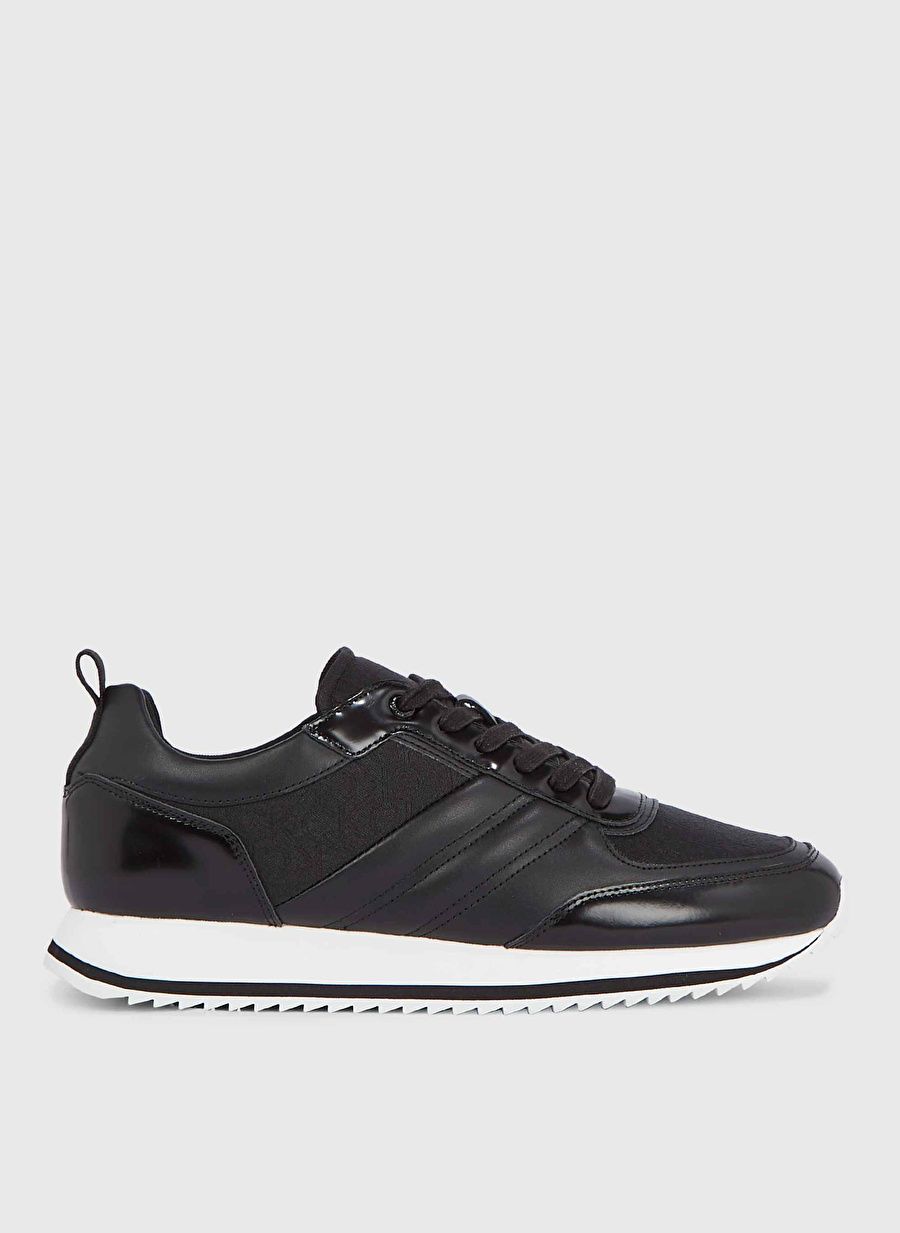 Calvin Klein Siyah Erkek Deri Sneaker LOW TOP LACE UP JAQ MONO