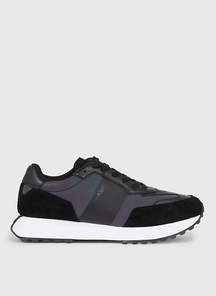 Calvin Klein Siyah Erkek Deri Sneaker LOW TOP LACE UP PET