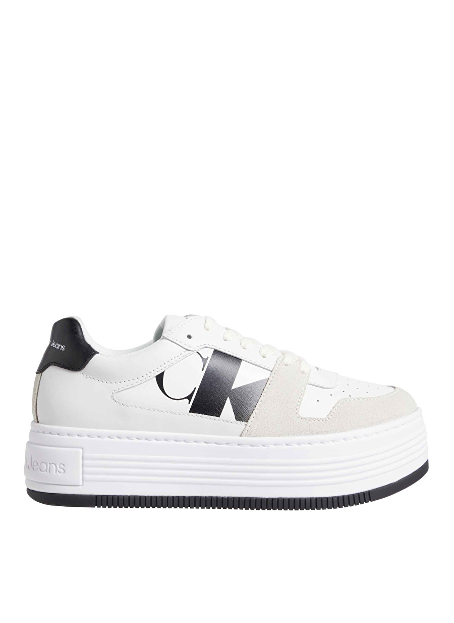 Calvin Klein Siyah - Beyaz Kadın Deri Sneaker YW0YW0130801W