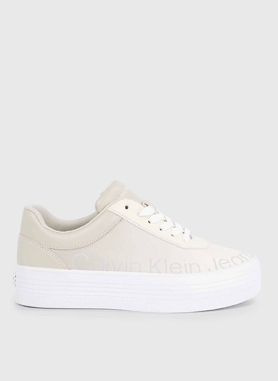 Calvin Klein Bej Kadın Deri Sneaker YW0YW012930GH