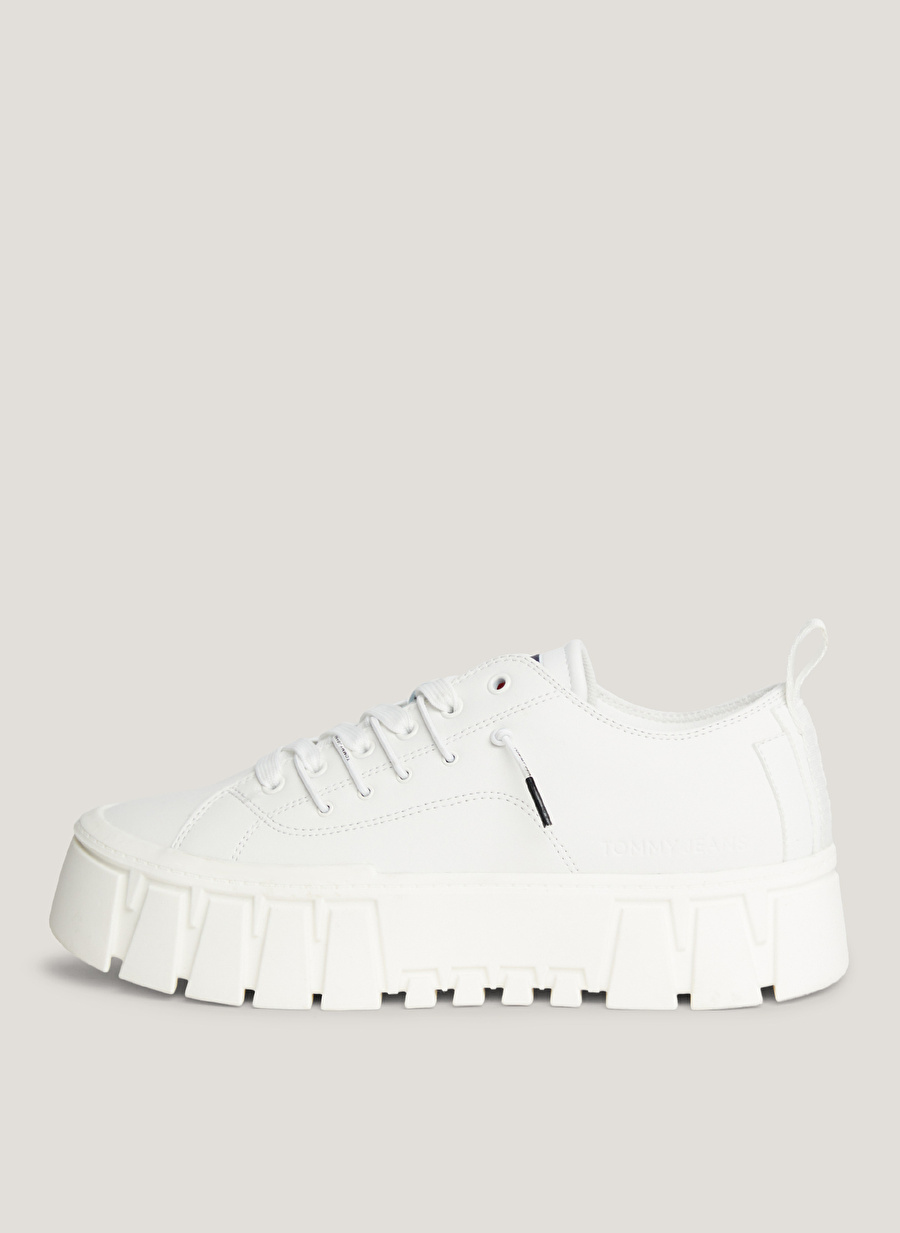 Tommy Hilfiger Ekru Kadın Deri Sneaker EN0EN02419YBL