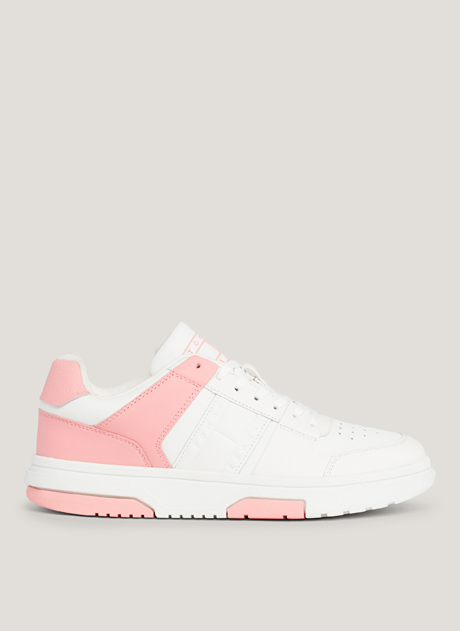 Tommy Hilfiger Beyaz - Pembe Kadın Deri Sneaker EN0EN02475TIC