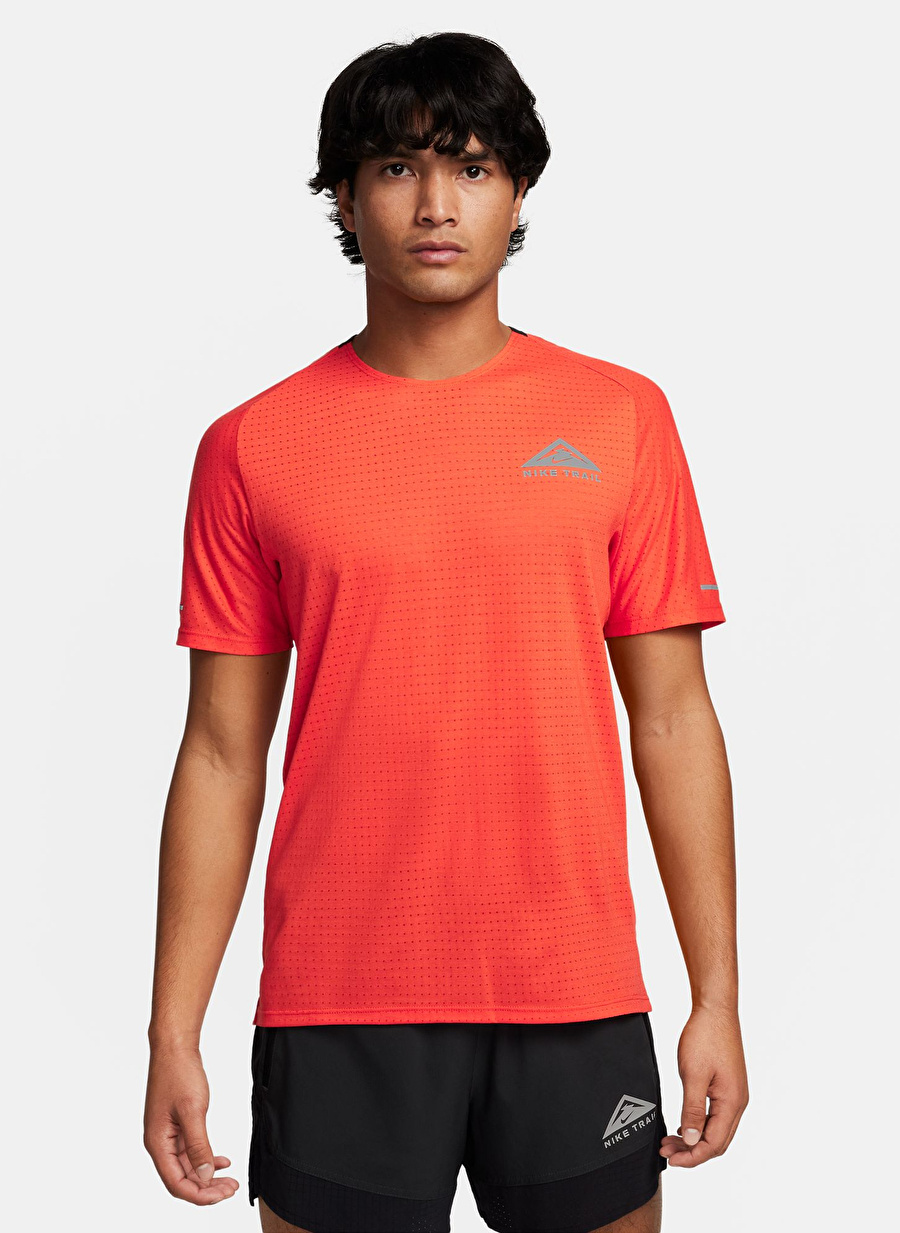 Nike Turuncu Erkek Bisiklet Yaka T-Shirt DV9305-809-M NK DF SOLAR CHASE SS T