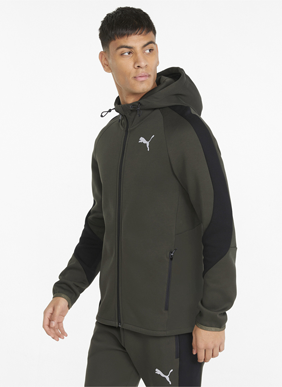 Puma Kahve Erkek Kapüşon Yaka Regular Fit Sweatshirt 84740170 Evostripe Full-Zip Hoodie