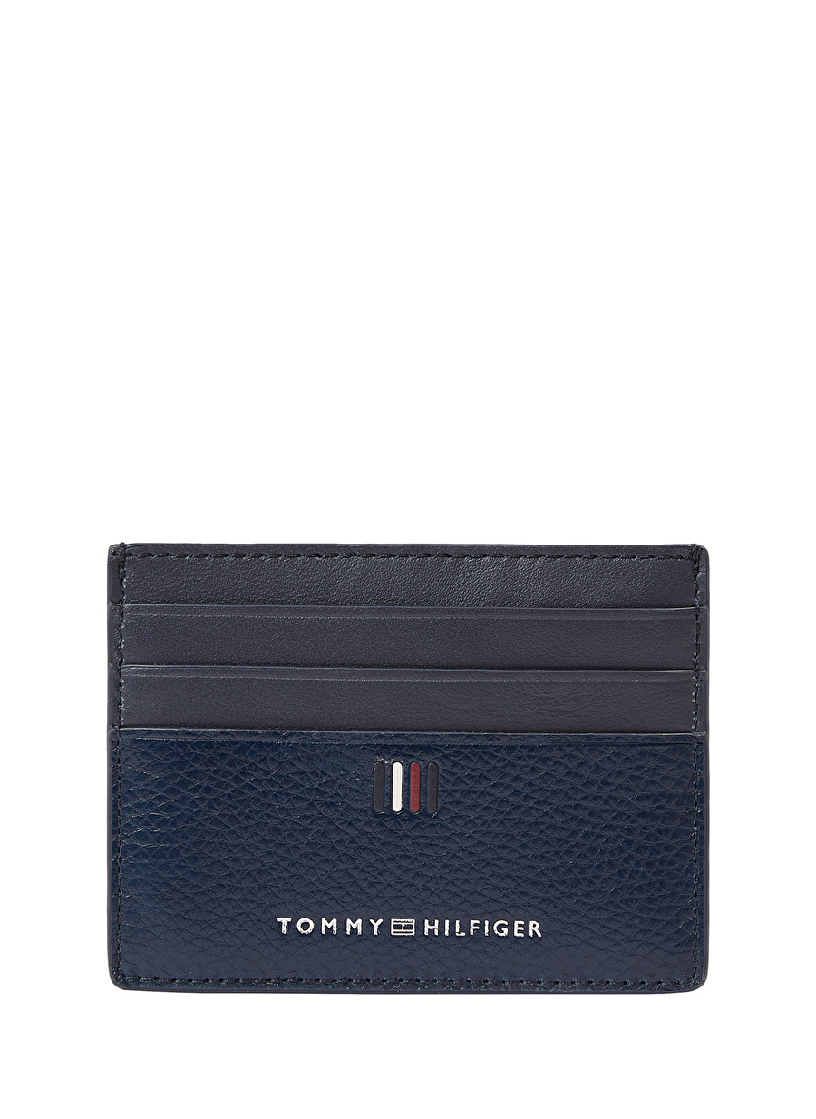 Tommy Hilfiger Lacivert Erkek 10,5x8x0,4 cm Deri Kartlık TH CENTRAL CC HOLDER