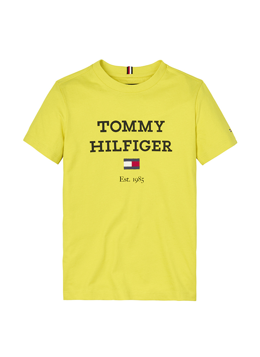 Tommy Hilfiger Baskılı Sarı Erkek T-Shirt TH LOGO TEE S/S