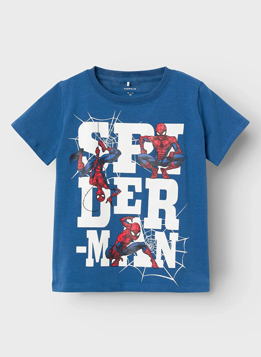 Name İt Desenli Lacivert Erkek T-Shirt NMMMAKAN SPIDERMAN SS TOP MAR