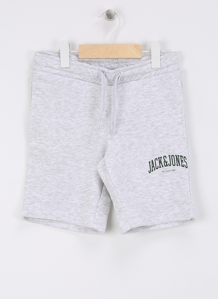 Jack & Jones Bağlamalı Bel Normal Beyaz Erkek Şort JPSTJOSH SWEAT SHORTS AMT JNR