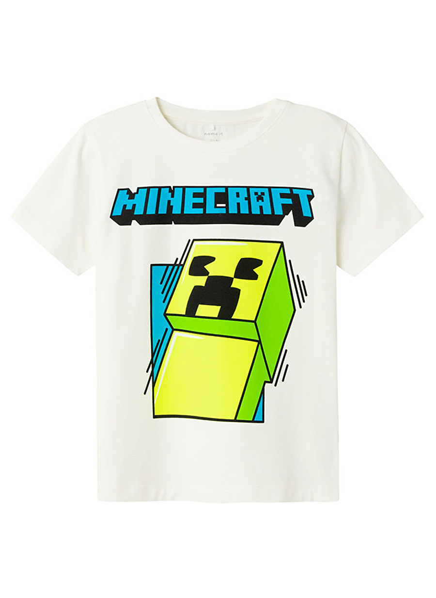 Name t Desenli Krem Erkek T Shirt Nkmmobin Minecraft Ss Top Noos Bfu 1778563 Boyner