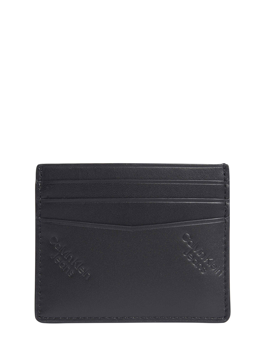 Calvin Klein Siyah Erkek 8x10x0,2 cm Deri Kartlık LOGO PRINT CARDCASE 6CC