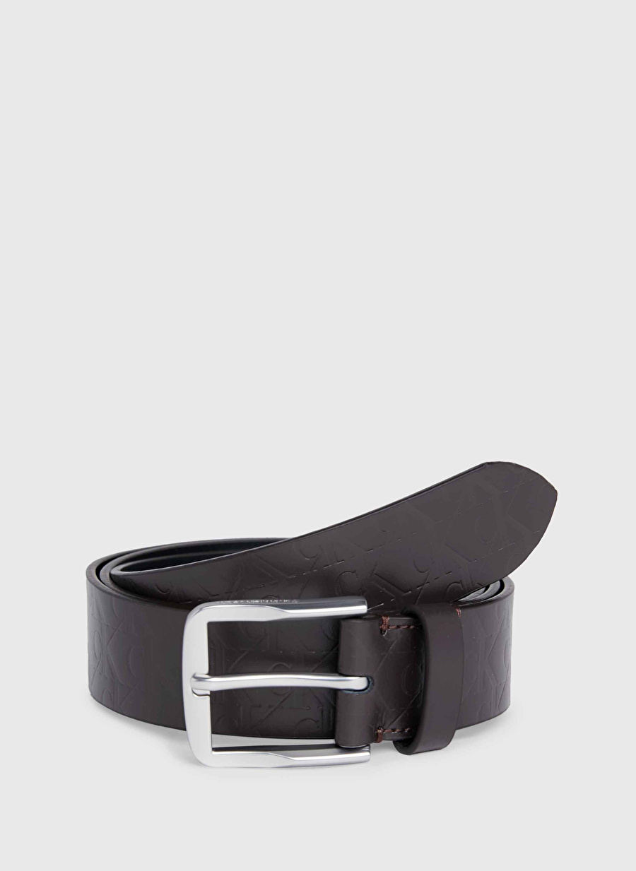 Calvin Klein Kahve Erkek Deri Kemer CLASSIC FLAT LTHR BELT 35MM AOP