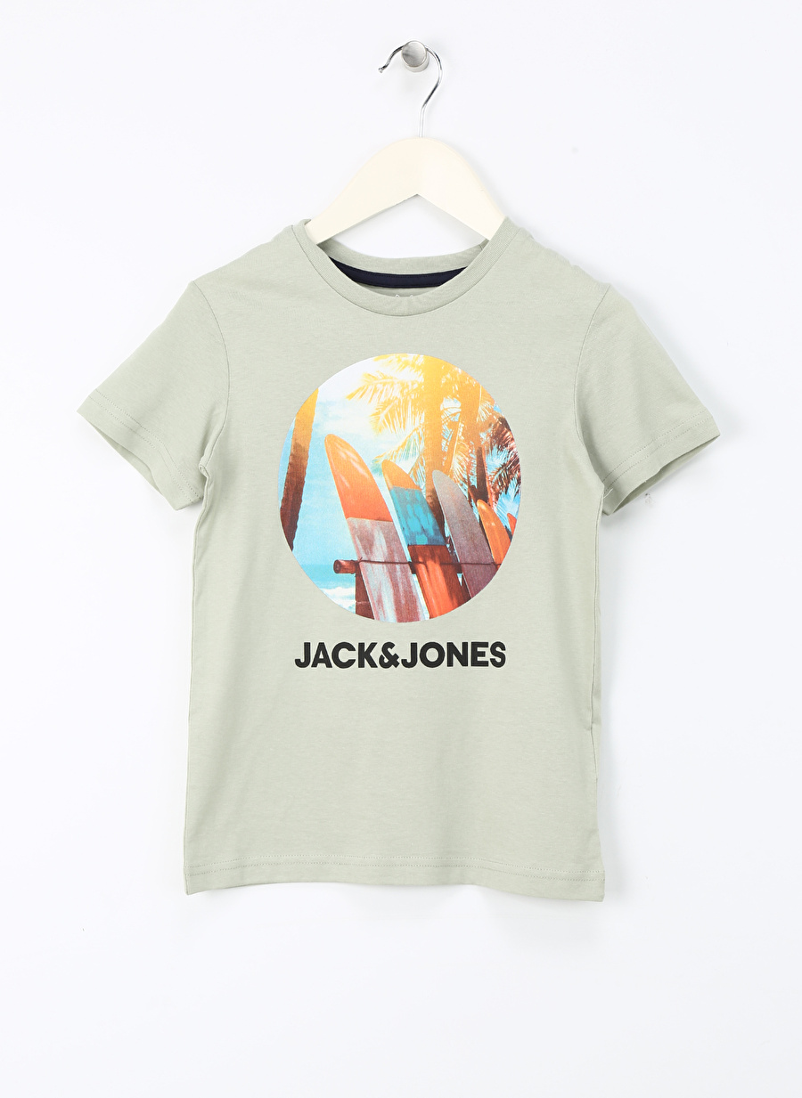 Jack & Jones Baskılı Yeşil Erkek Çocuk T-Shirt JJNAVIN TEE SS CREW NECK JNR