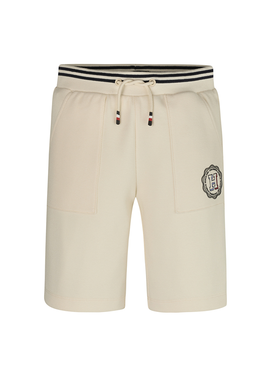 Tommy Hilfiger Normal Bel Normal Bej Erkek Şort MONOTYPE ARCH H SEAL SWEATSHORTS