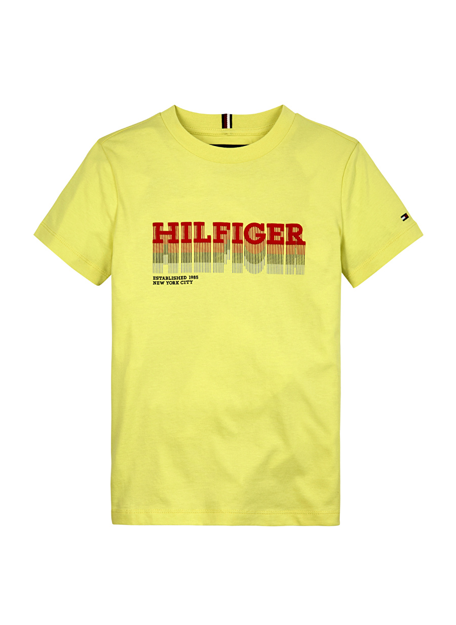 Tommy Hilfiger Baskılı Sarı Erkek T-Shirt FADE HILFIGER TEE S/S