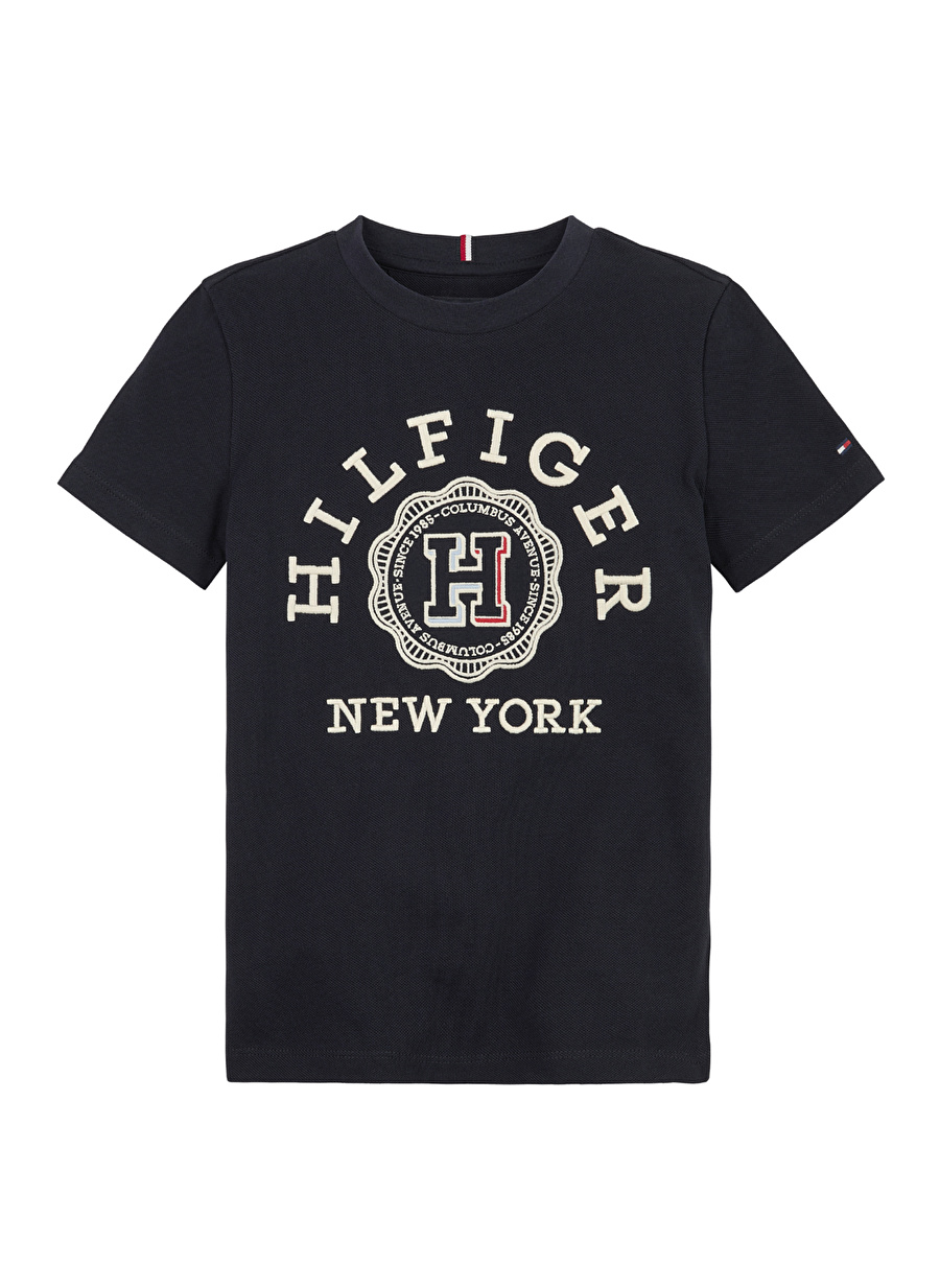 Tommy Hilfiger Baskılı Lacivert Erkek T-Shirt MONOTYPE ARCH H SEAL TEE S/S