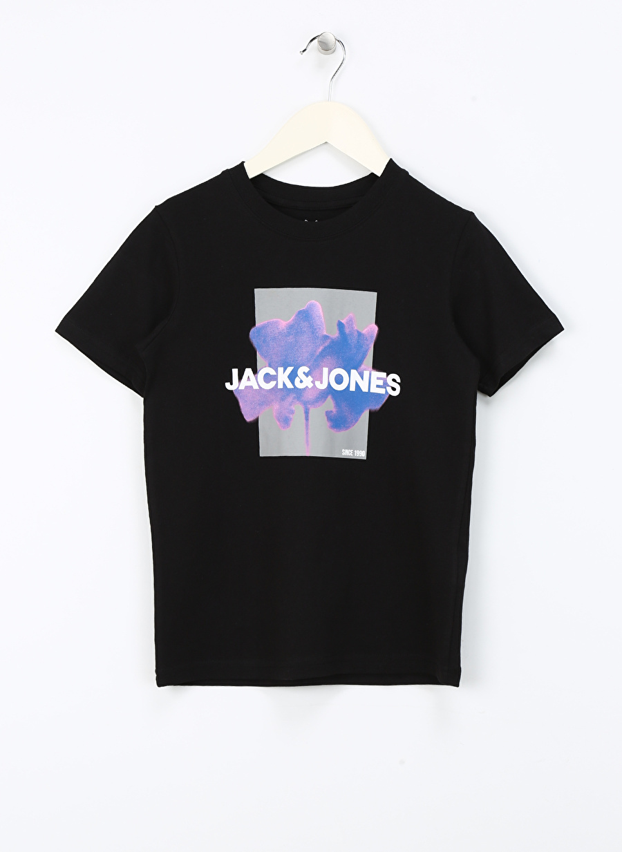 Jack & Jones Baskılı Siyah Erkek Çocuk T-Shirt JCOFLORALS TEE FST JNR