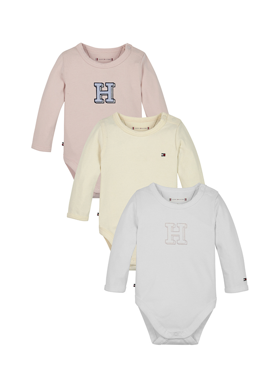 Tommy Hilfiger Pembe Bebek Body 3lü BABY 3 PACK GIFTBOX