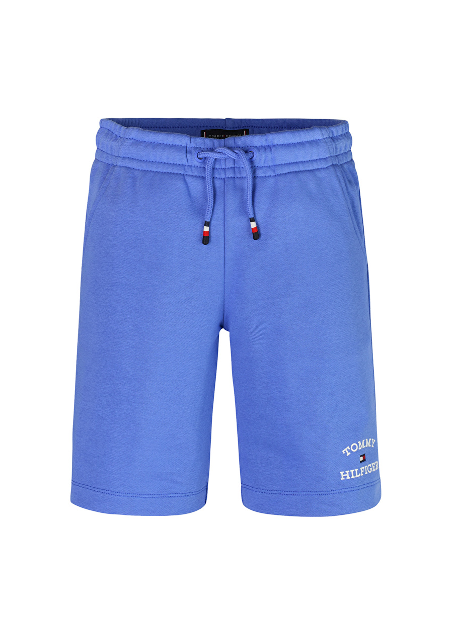 Tommy Hilfiger Lastikli Bel Normal Mavi Erkek Şort TH LOGO SWEATSHORTS