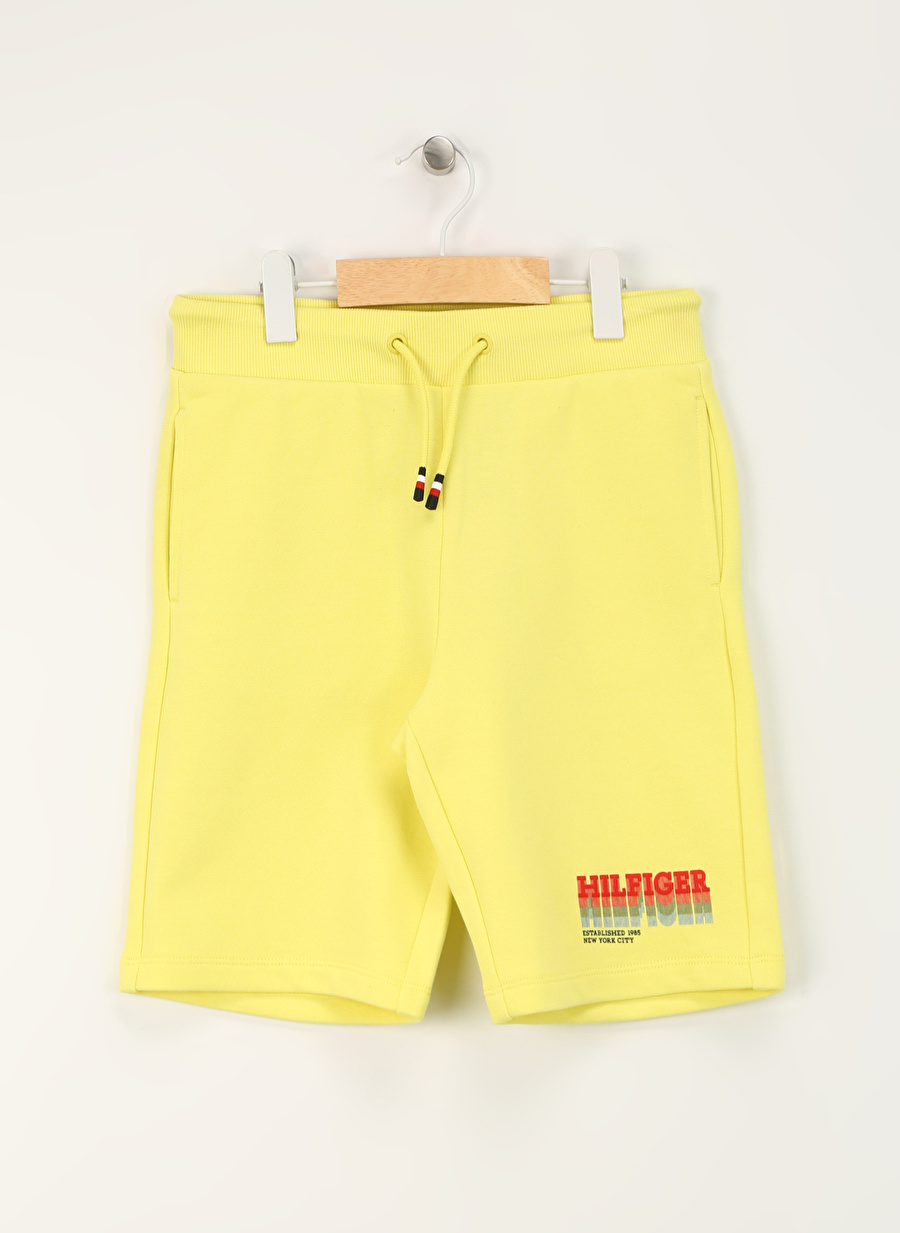 Tommy Hilfiger Lastikli Bel Normal Sarı Erkek Çocuk Şort FADE HILFIGER SWEATSHORTS