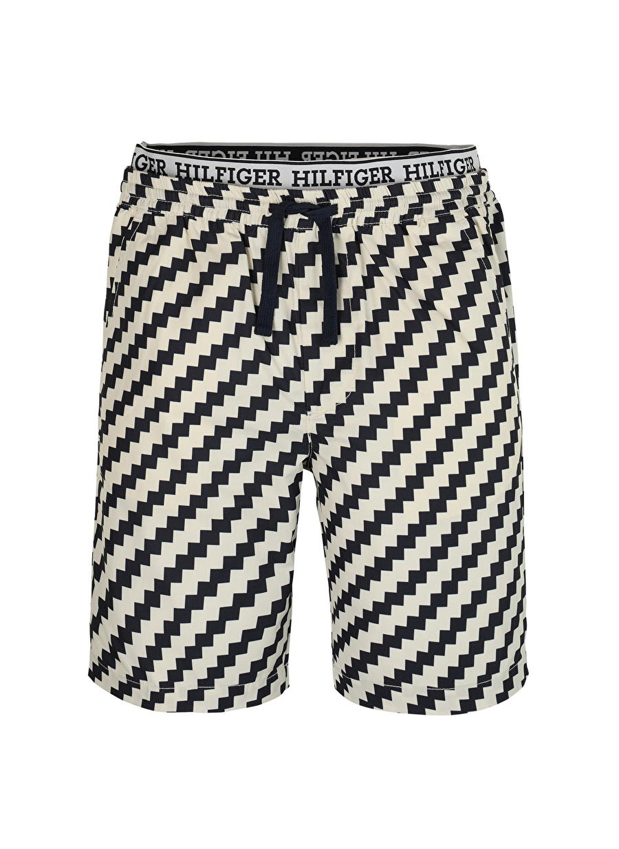 Tommy Hilfiger Lastikli Bel Normal Bej Erkek Şort ZIG ZAG SHORTS