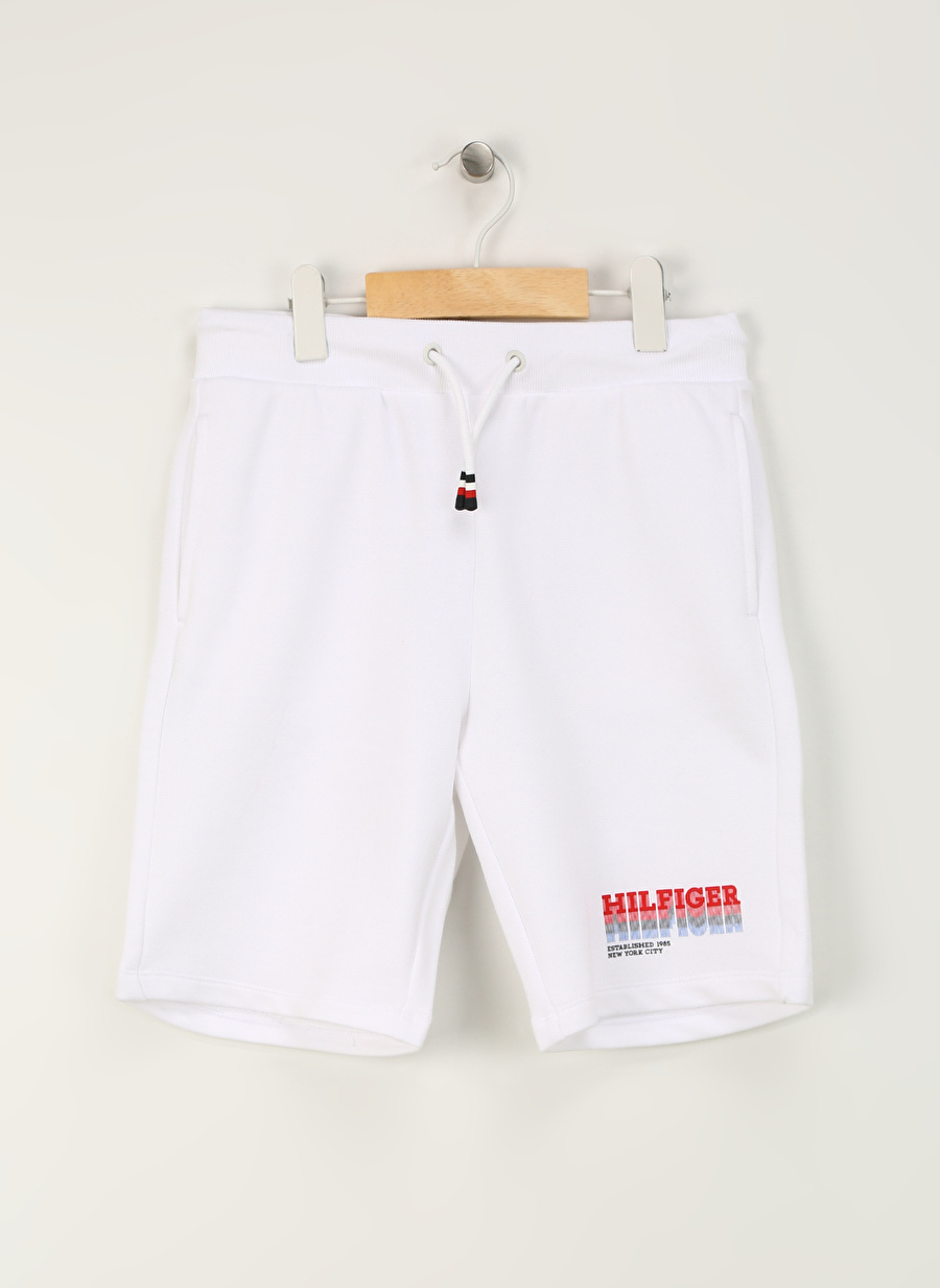 Tommy Hilfiger Lastikli Bel Normal Beyaz Erkek Çocuk Şort FADE HILFIGER SWEATSHORTS