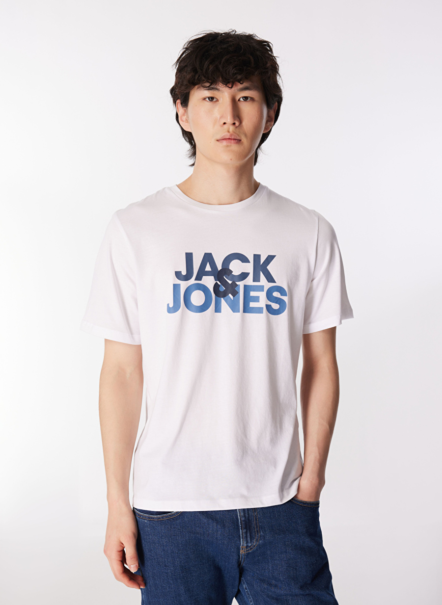 Jack & Jones Yuvarlak Yaka Beyaz Erkek T-Shirt JACULA SS TEE