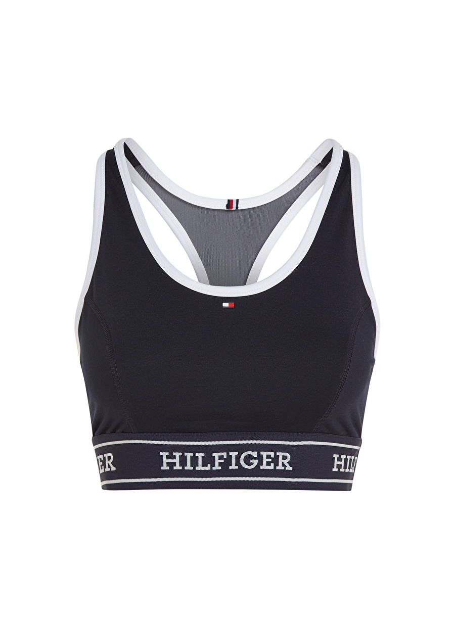 Tommy Hilfiger Düz Lacivert Kadın Sporcu Büstiyer MONOTYPE TAPE MID INT BRA