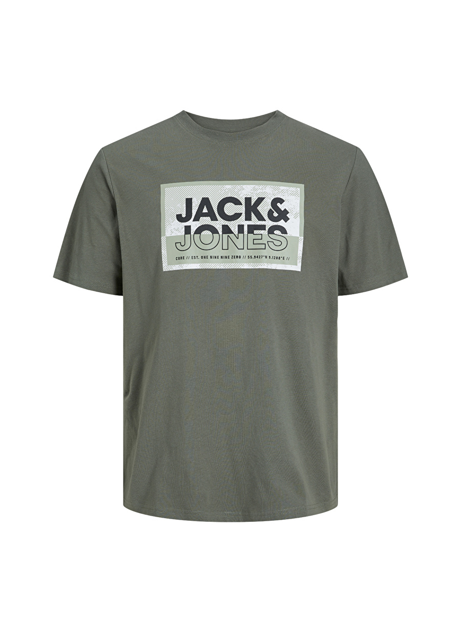 Jack & Jones Yuvarlak Yaka Haki Erkek T-Shirt JCOLOGAN TEE SS CREW NECK SS24 PLS