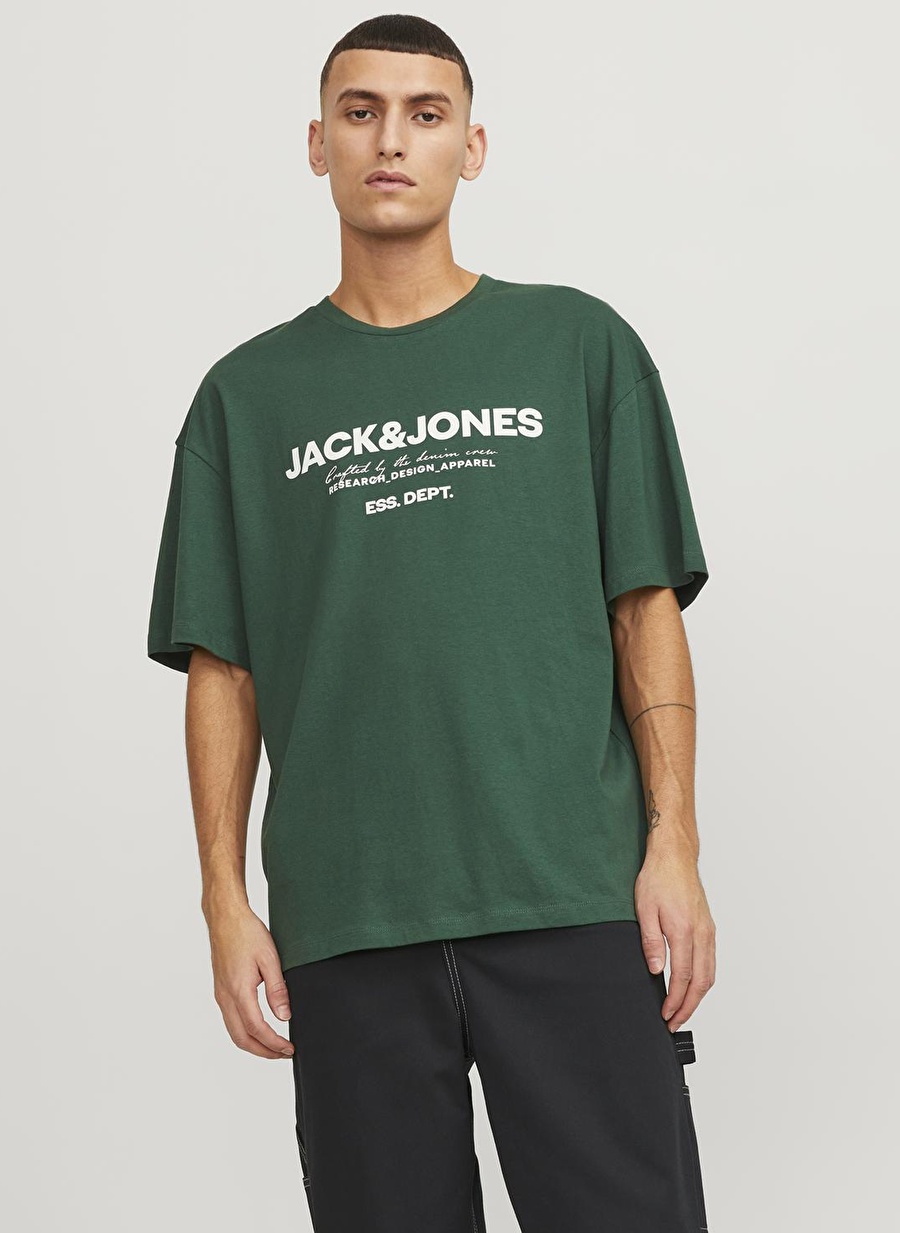 Jack & Jones Bisiklet Yaka Yeşil Erkek T-Shirt JJGALE TEE SS O-NECK LN