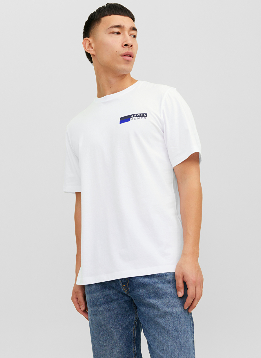 Jack & Jones Yuvarlak Yaka Beyaz Erkek T-Shirt JJECORP LOGO TEE PLAY SS O-NECK NOO