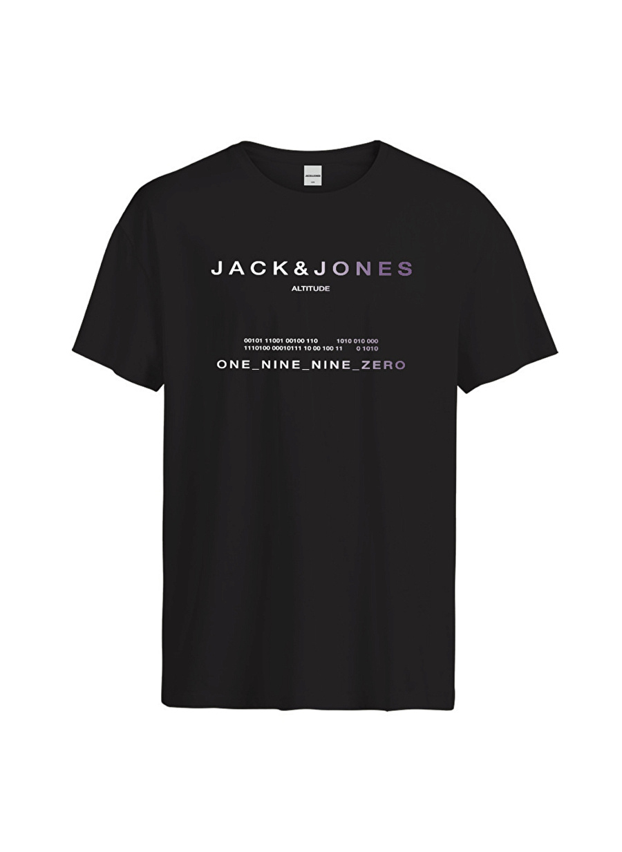 Jack & Jones Yuvarlak Yaka Siyah Erkek T-Shirt JCORIOT TEE SS CREW NECK FST PLS