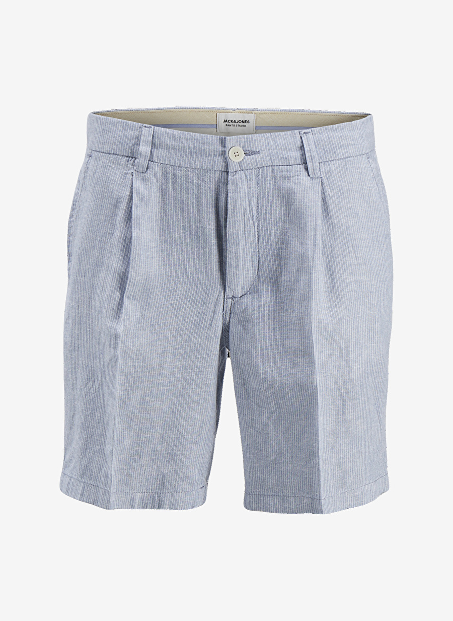 Jack & Jones Lacivert Erkek Tapered Fit Chino Şort JPSTACE JJCAIRO LINEN BLEND